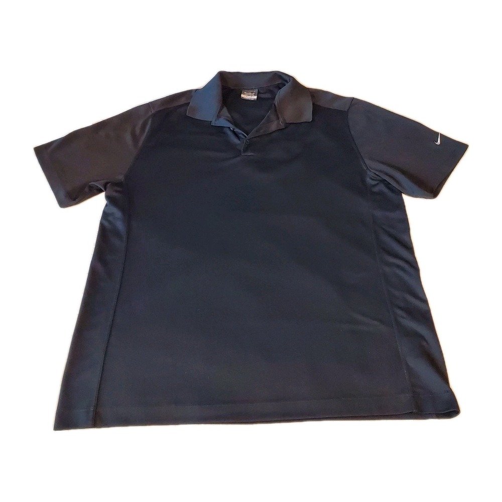 Nike Golf Polo Shirt Mens 2XL XXL Black Summer Solid Short Sleeve Excellent cond